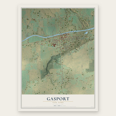 Gasport, New York map print, the full design