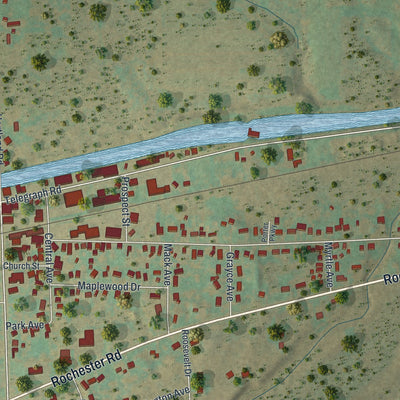 Close-up of the map of Gasport, New York print showing street and building detail