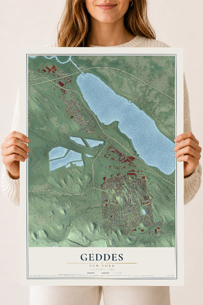 Geddes, New York map print, 18" x 24" Archival Matte Print mockup