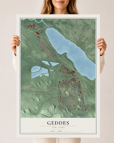 Geddes, New York map print, 24" x 36" Archival Matte Print mockup