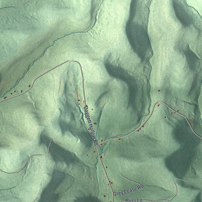 Close-up 1 of the Genesee, New York map artwork