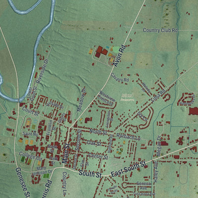Close-up 1 of the Geneseo, New York map artwork