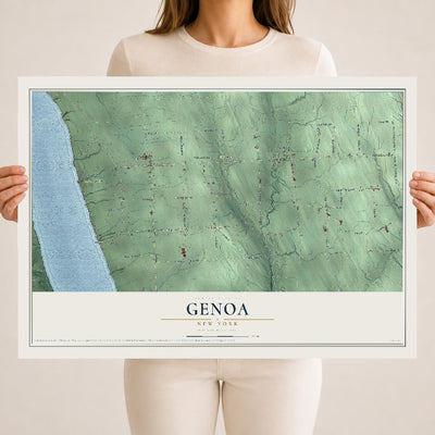 Genoa, New York map print, 18" x 24" Archival Matte Print mockup