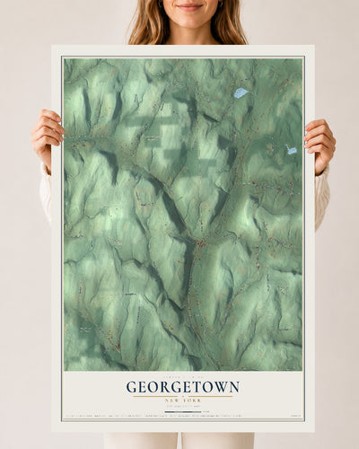 Georgetown, New York map print, 24" x 36" Archival Matte Print mockup