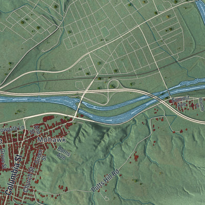 Close-up 2 of the German Flatts, New York map artwork
