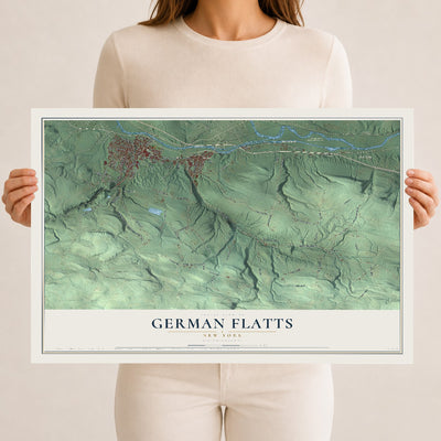 German Flatts, New York map print, 12" x 18" Archival Matte Print mockup