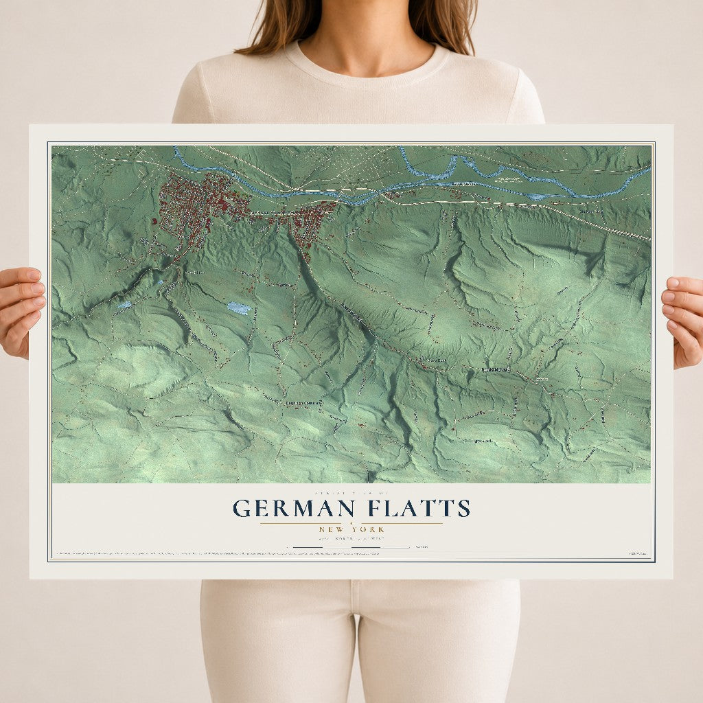 German Flatts, New York map print, 18" x 24" Archival Matte Print mockup