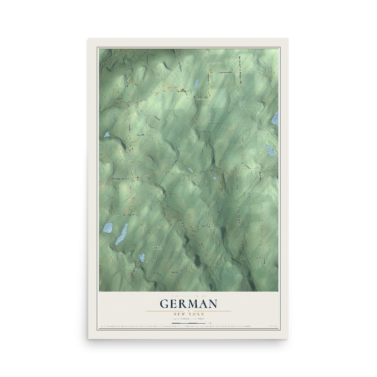 German, New York map print, 12" x 18" Archival Matte Print mockup