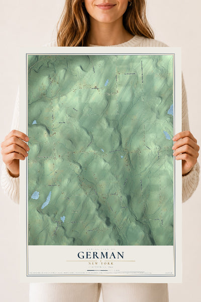 German, New York map print, 18" x 24" Archival Matte Print mockup
