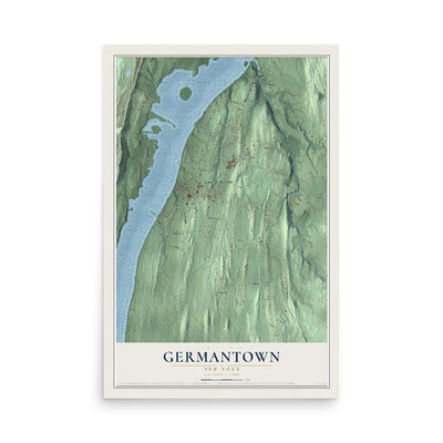 Germantown, New York map print, 12" x 18" Archival Matte Print mockup