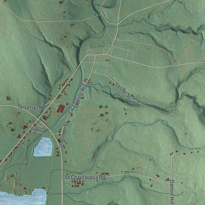 Close-up 1 of the Gerry, New York map artwork