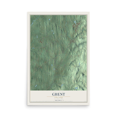 Ghent, New York map print, 12" x 18" Archival Matte Print mockup