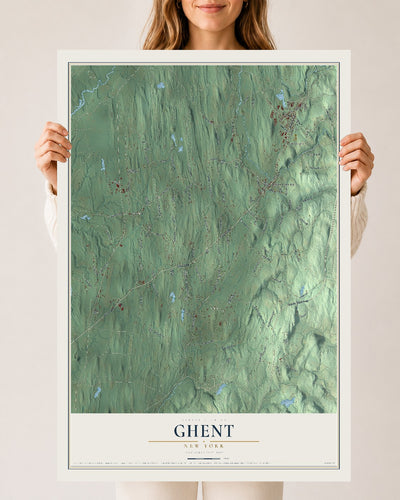 Ghent, New York map print, 24" x 36" Archival Matte Print mockup