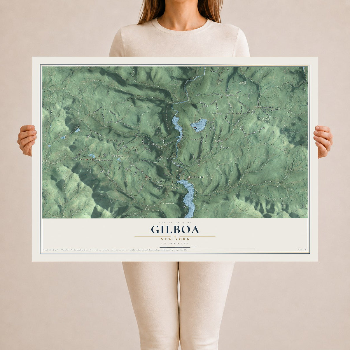 Gilboa, New York map print, 24" x 36" Archival Matte Print mockup