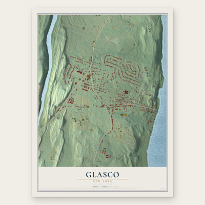 Glasco, New York map print, the full design