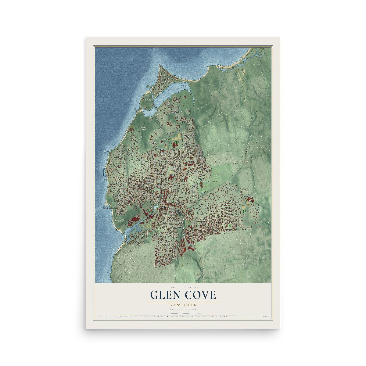 Glen Cove, New York map print, 12" x 18" Archival Matte Print mockup