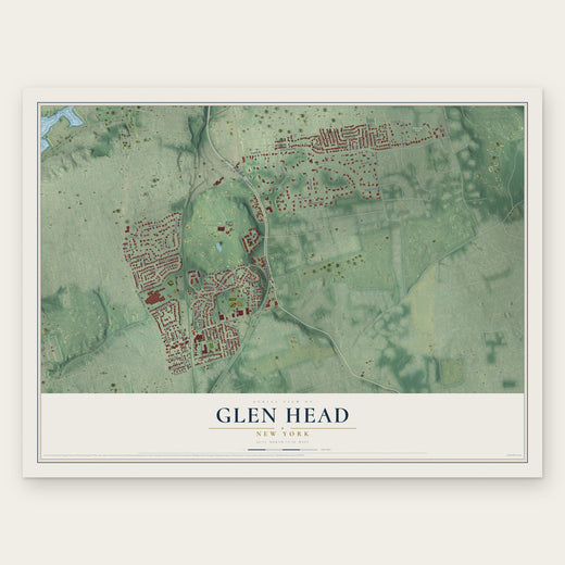 Glen Head, New York map print, the full design