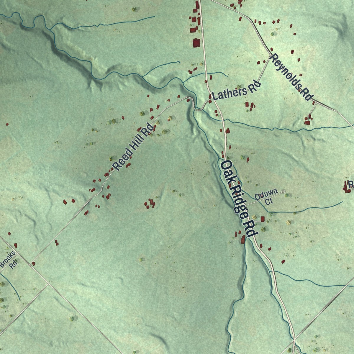 Close-up 2 of the Glen, New York map artwork