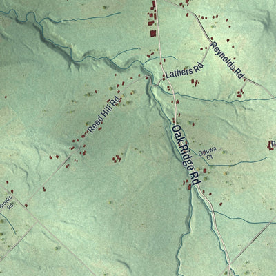 Close-up 2 of the Glen, New York map artwork