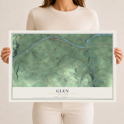 Glen, New York map print, 12" x 18" Archival Matte Print mockup