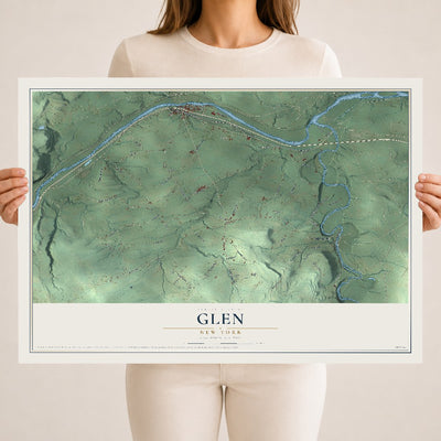 Glen, New York map print, 18" x 24" Archival Matte Print mockup