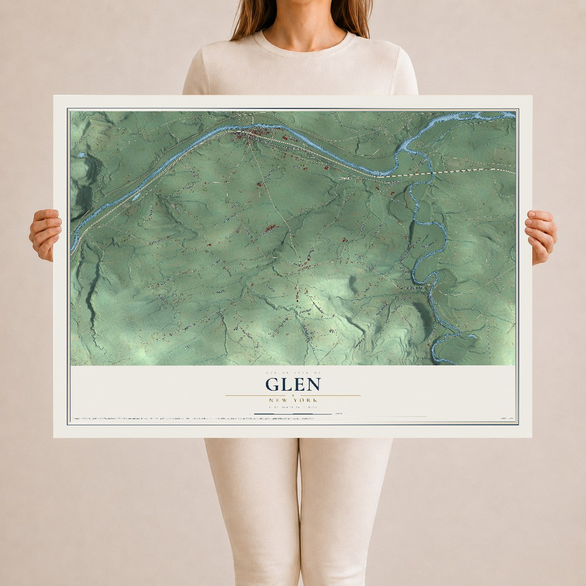 Glen, New York map print, 24" x 36" Archival Matte Print mockup