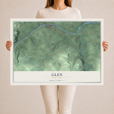 Glen, New York map print, 24" x 36" Archival Matte Print mockup