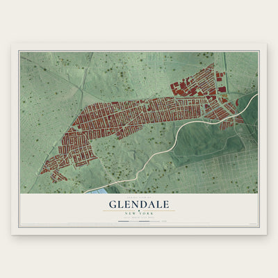 Glendale, New York map print, the full design