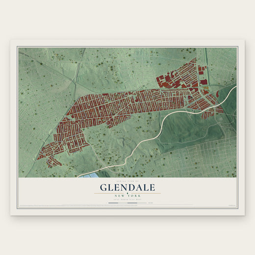 Glendale, New York map print, the full design