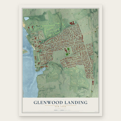 Glenwood Landing, New York map print, the full design