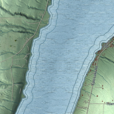 Close-up 1 of the Gorham, New York map artwork
