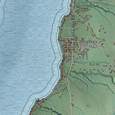 Close-up 2 of the Gorham, New York map artwork