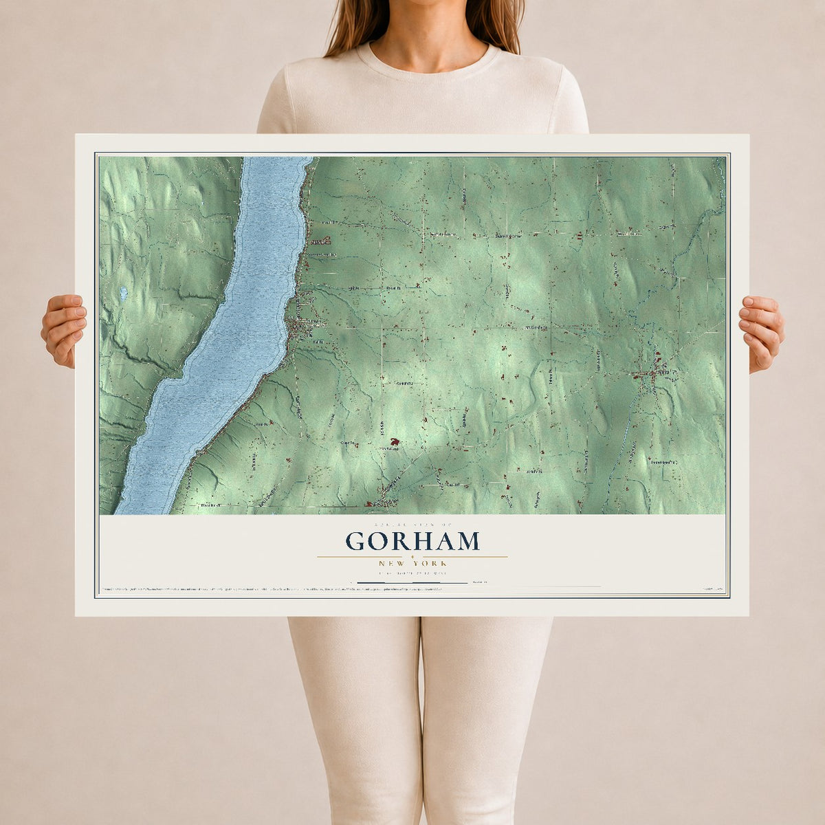 Gorham, New York map print, 24" x 36" Archival Matte Print mockup