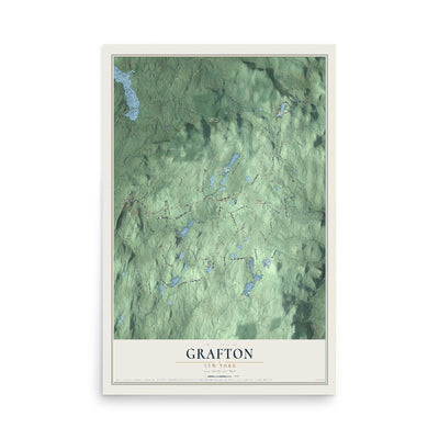 Grafton, New York map print, 12" x 18" Archival Matte Print mockup