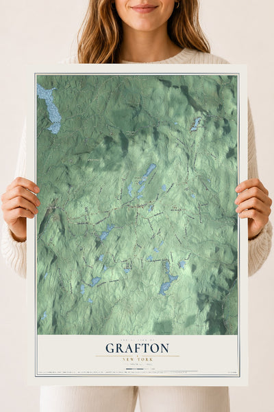 Grafton, New York map print, 18" x 24" Archival Matte Print mockup