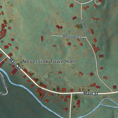Close-up of the map of Grahamsville, New York print showing street and building detail