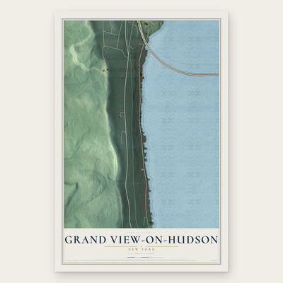 Grand View-on-Hudson, New York map print, the full design