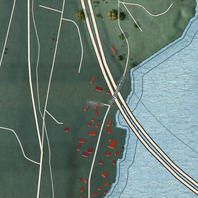 Close-up of the map of Grand View-on-Hudson, New York print showing street and building detail