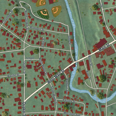 Close-up 1 of the Granville, New York map artwork