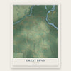 Great Bend, New York map print, the full design