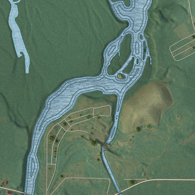 Close-up of the map of Great Bend, New York print showing street and building detail