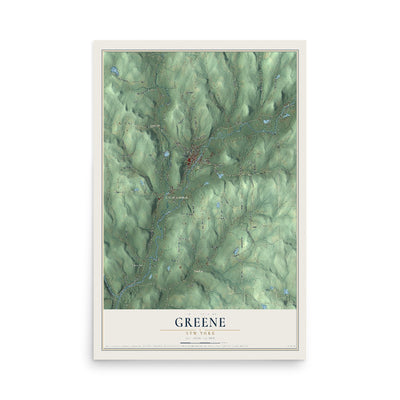 Greene, New York map print, 12" x 18" Archival Matte Print mockup