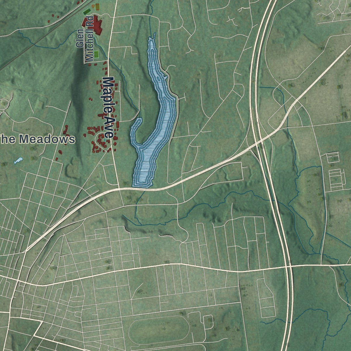 Close-up 1 of the Greenfield, New York map artwork