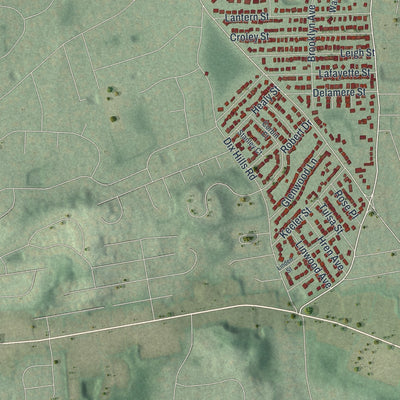Close-up 2 of the Greenlawn, New York map artwork