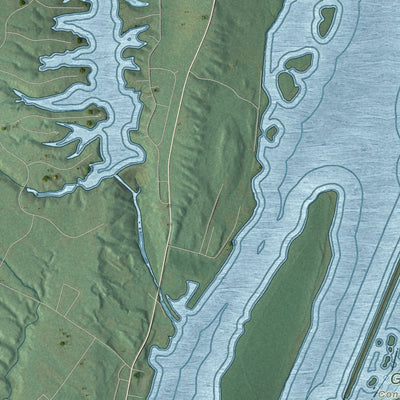 Close-up 2 of the Greenport, New York map artwork