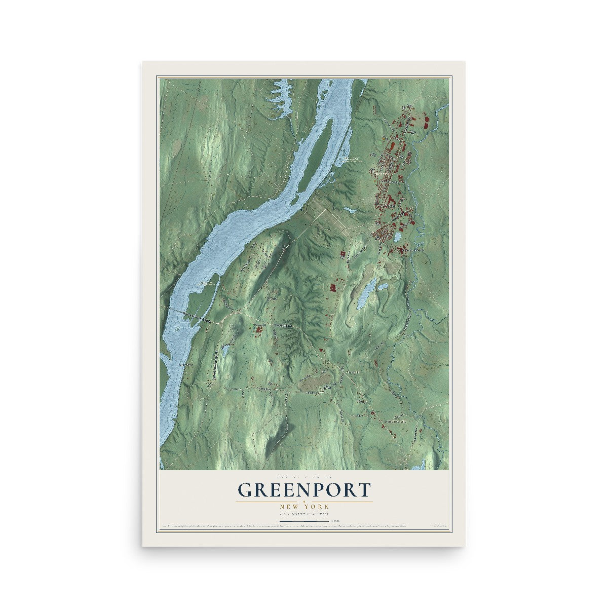 Greenport, New York map print, 12" x 18" Archival Matte Print mockup