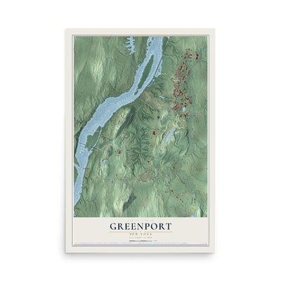 Greenport, New York map print, 12" x 18" Archival Matte Print mockup