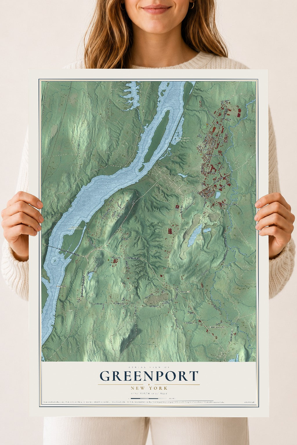 Greenport, New York map print, 18" x 24" Archival Matte Print mockup