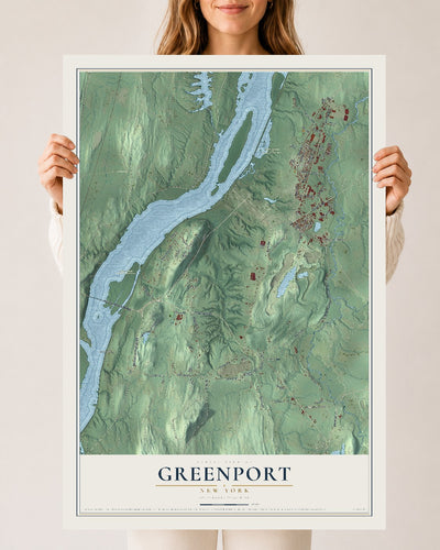 Greenport, New York map print, 24" x 36" Archival Matte Print mockup