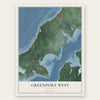 Greenport West, New York map print, the full design